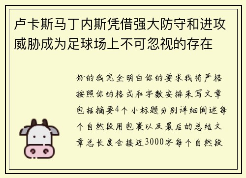 卢卡斯马丁内斯凭借强大防守和进攻威胁成为足球场上不可忽视的存在 卢卡斯马丁内斯凭借强大防守和进攻威胁成为足球场上不可忽视的存在
